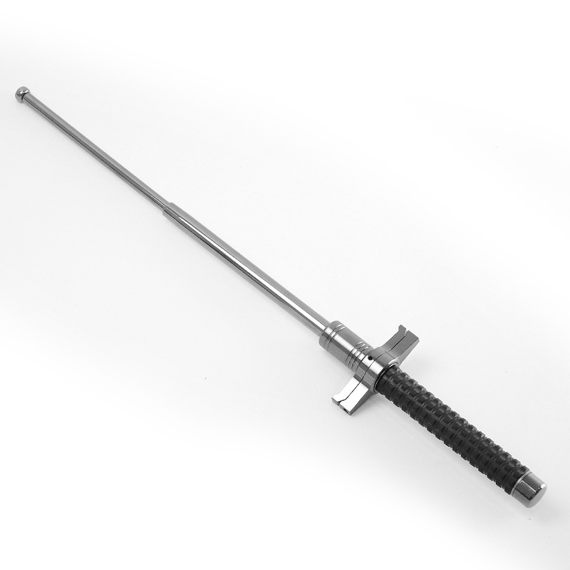 Solid three-section retractable stick with hand guard