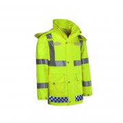 POLICE/ SHERIFF HIGH VISIBILITY RAINCOAT WITH REFLECTIVE STRIPES